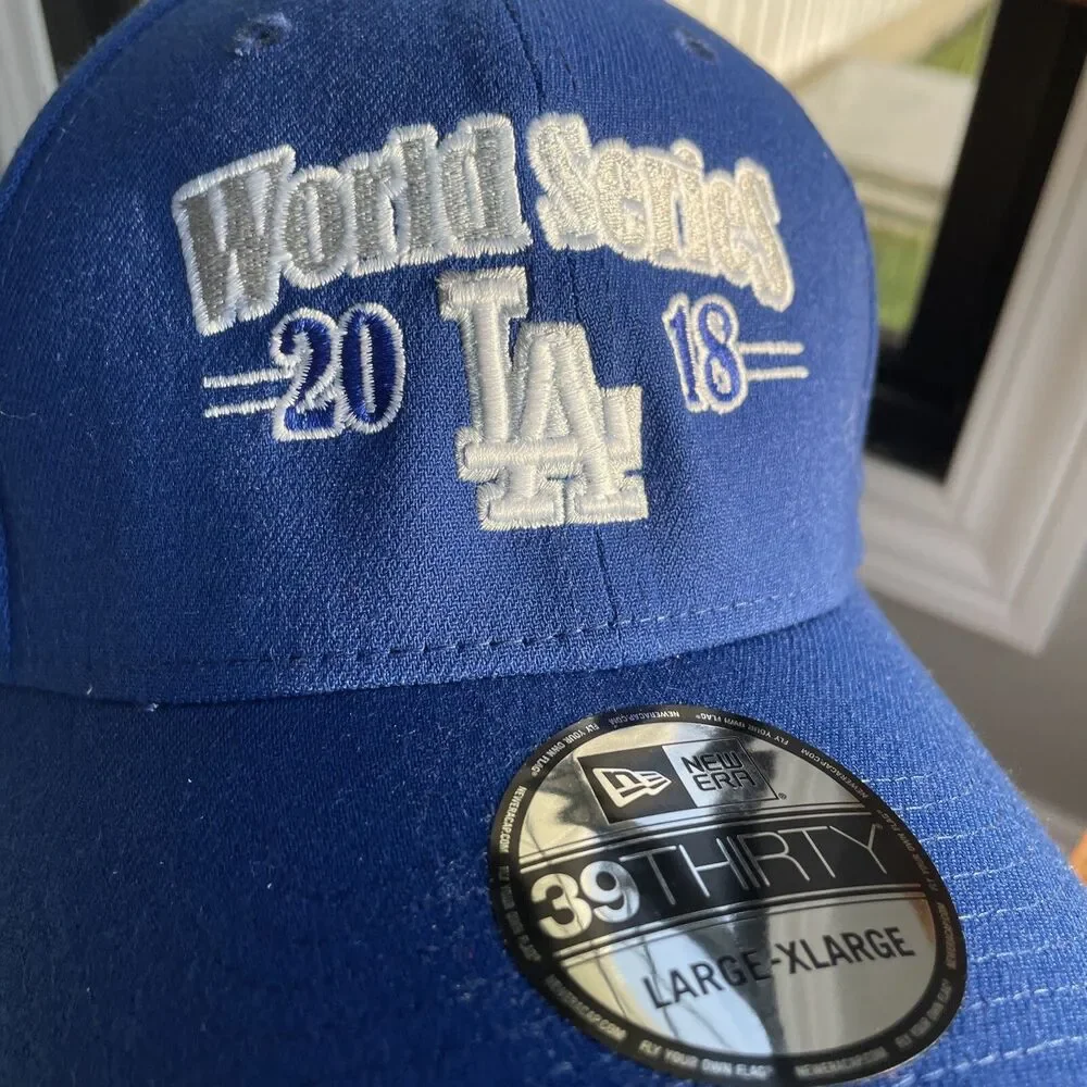 NWT New Era 39Thirty Stretch Hat; L - XL; Los Angeles Dodgers World Series 2018